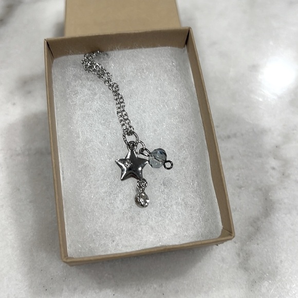 Hand Made Shooting Star with Crystal Pendant Necklace - Picture 5 of 5